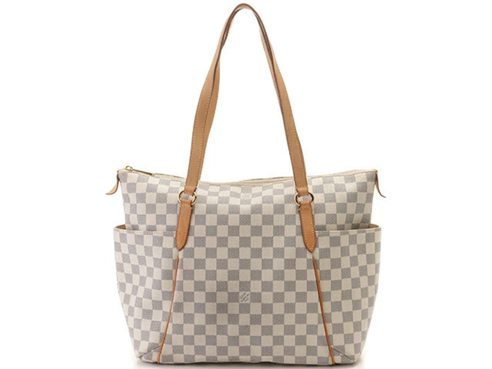 LOUIS VUITTON Totally Shoulder Bag Damier Azur White